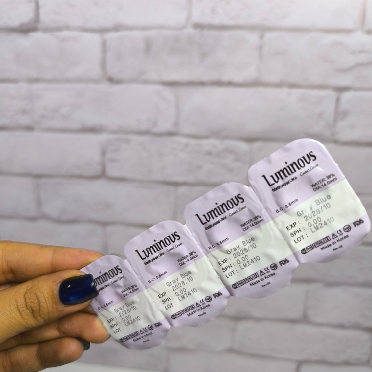 لنز لومینوس رنگ gray blue اصلی + جا لنزی