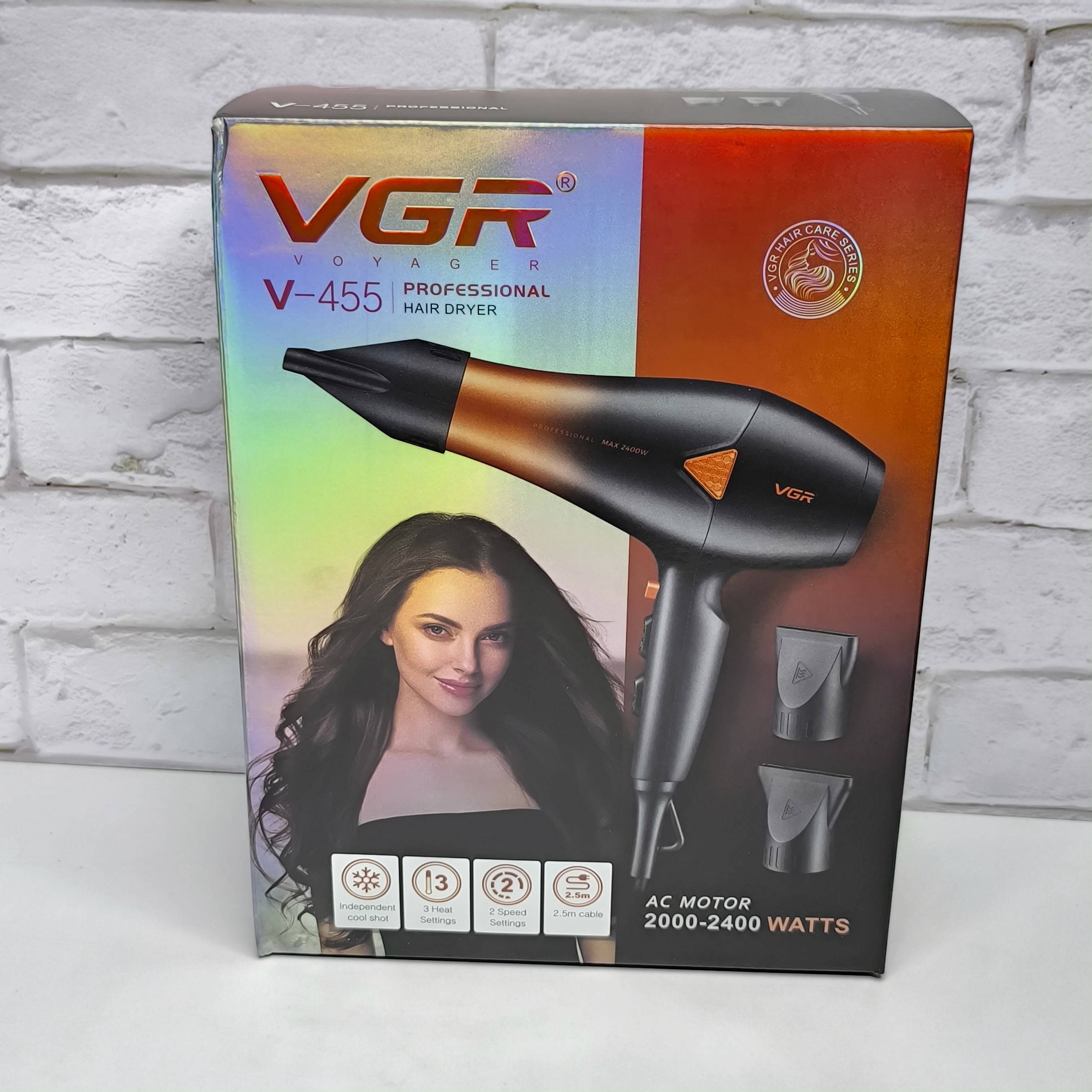 سشوار حرفه ای وی جی آر مدل V-455 وات ۲۴۰۰