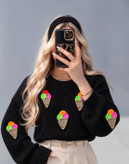 کراپ بافت پاییزه زنانه طرح بستنی