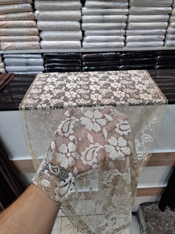 شال گیپور گلدار نگین کاری مرواریدی مجلسی زنانه